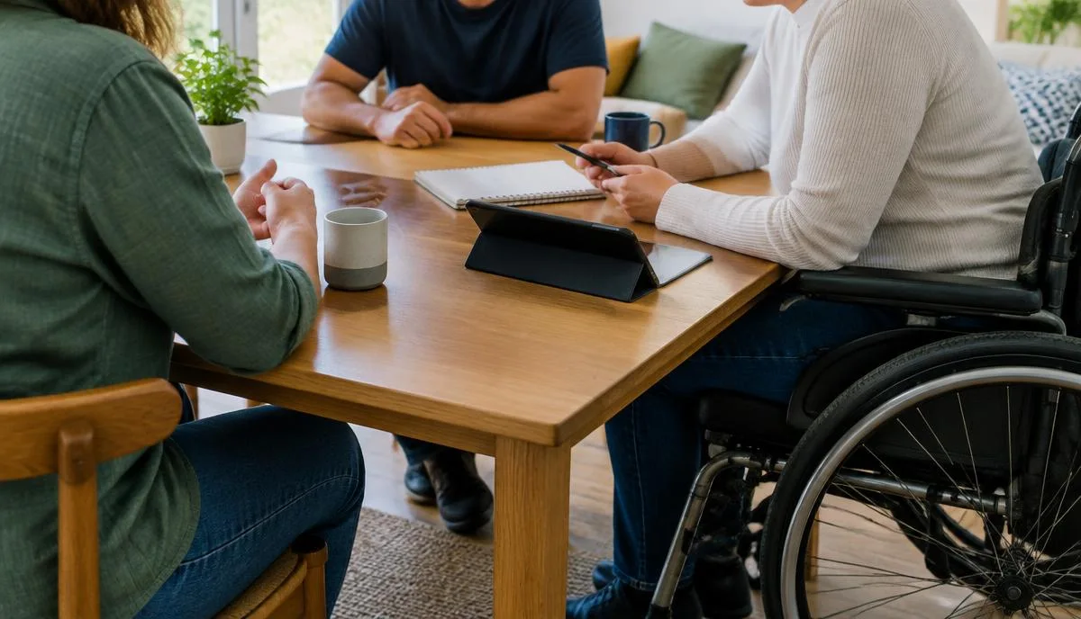 Support planning discussion with an occupational therapy team