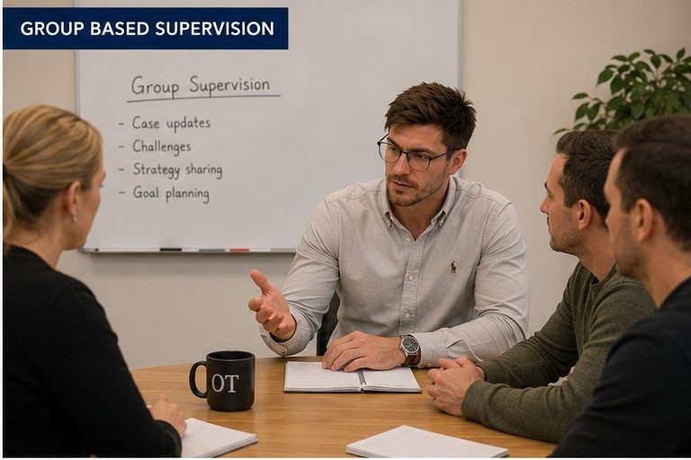 Derek facilitating professional supervision with allied health clinicians