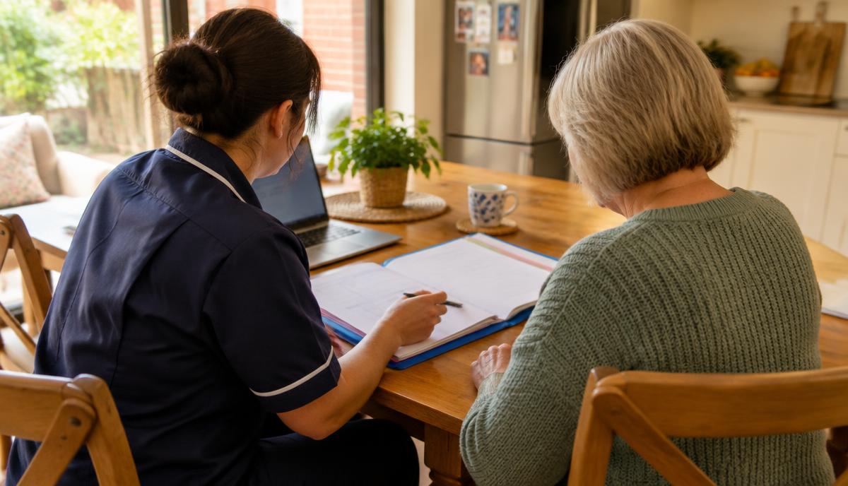 Occupational Therapist discussing NDIS funding categories and disability support needs with a participant.